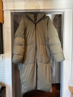 Zara Long Hooded Puffer Coat